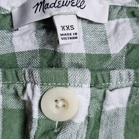 Madewell Linen-Cotton Square-Neck Button-Front Top in Gingham Check - Picture 8 of 9